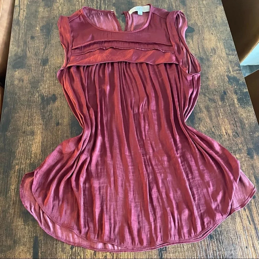 Ann Taylor Loft burgundy dressy blouse